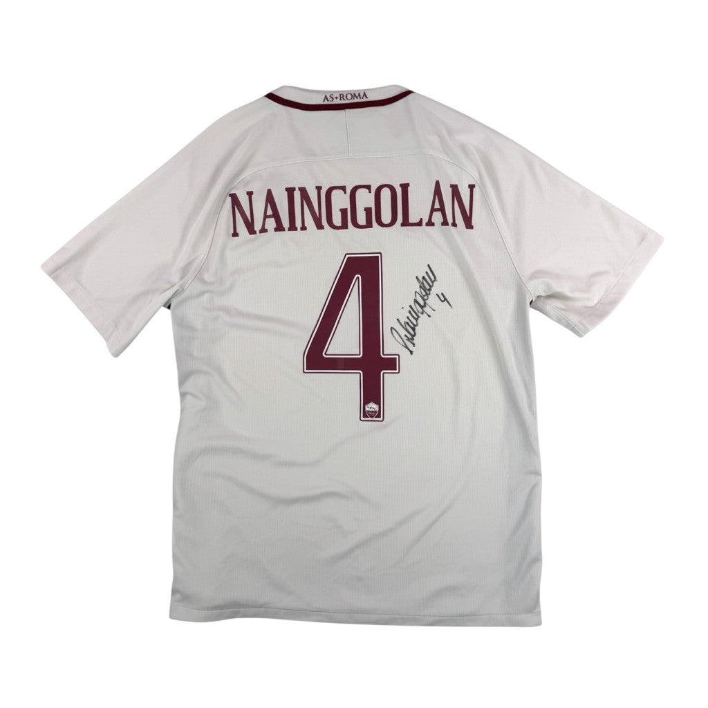 AS ROMA 2016/17 AWAY SHIRT – SIGNED #4 NAINGGOLAN (SIZE XL) WITH VIDEOPROOF