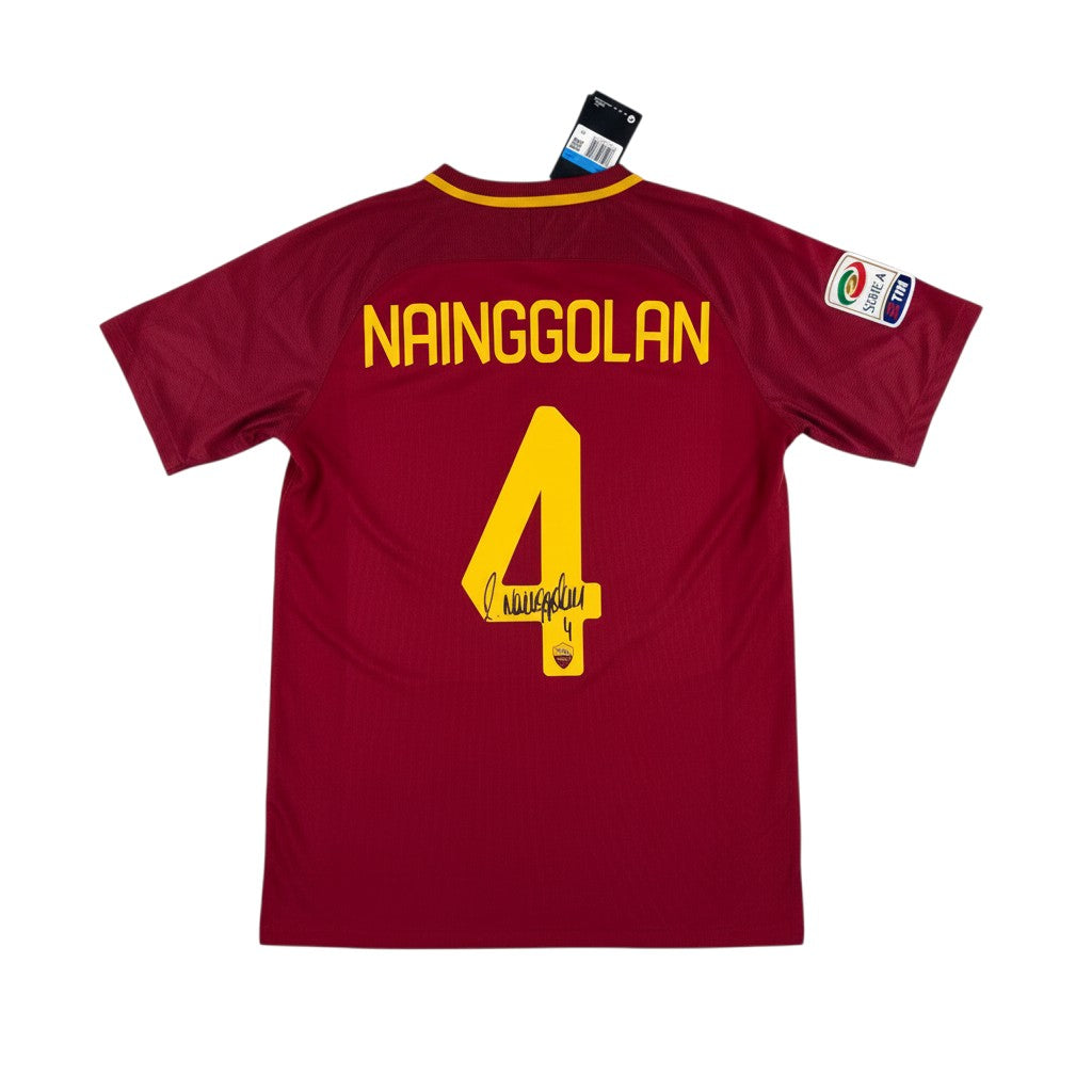 AS ROMA 2017/18 HOME SHIRT – SIGNED #4 NAINGGOLAN (SIZE XL) NWT - WITH VIDEOPROOF