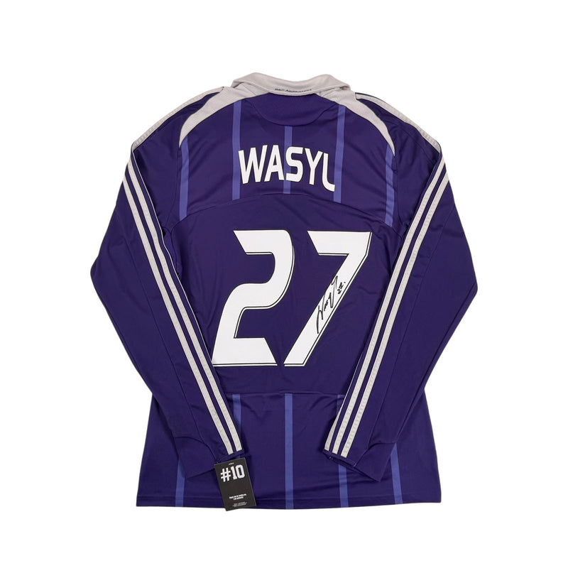 RSC ANDERLECHT 2008/09 AWAY SHIRT L/S - SIGNED #27 WASILEWSKI (SIZE M)