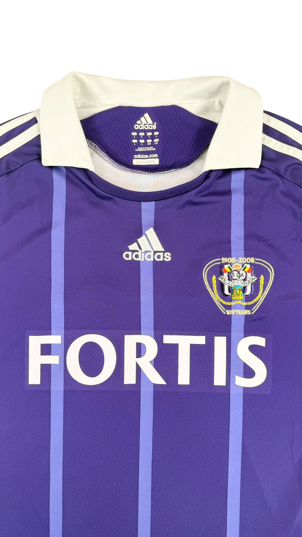 RSC ANDERLECHT 2008/09 AWAY SHIRT - SIGNED #27 WASILEWSKI (SIZE L)