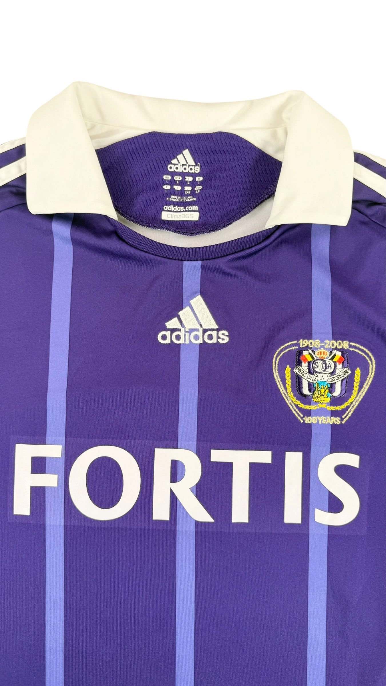 RSC ANDERLECHT 2008/09 AWAY SHIRT - SIGNED #27 WASILEWSKI (SIZE L)