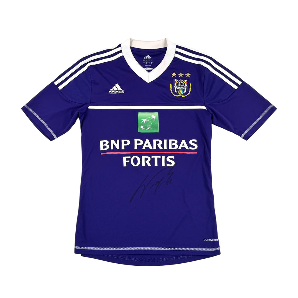 RSC ANDERLECHT 2012/13 HOME SHIRT - SIGNED BY WASILEWSKI