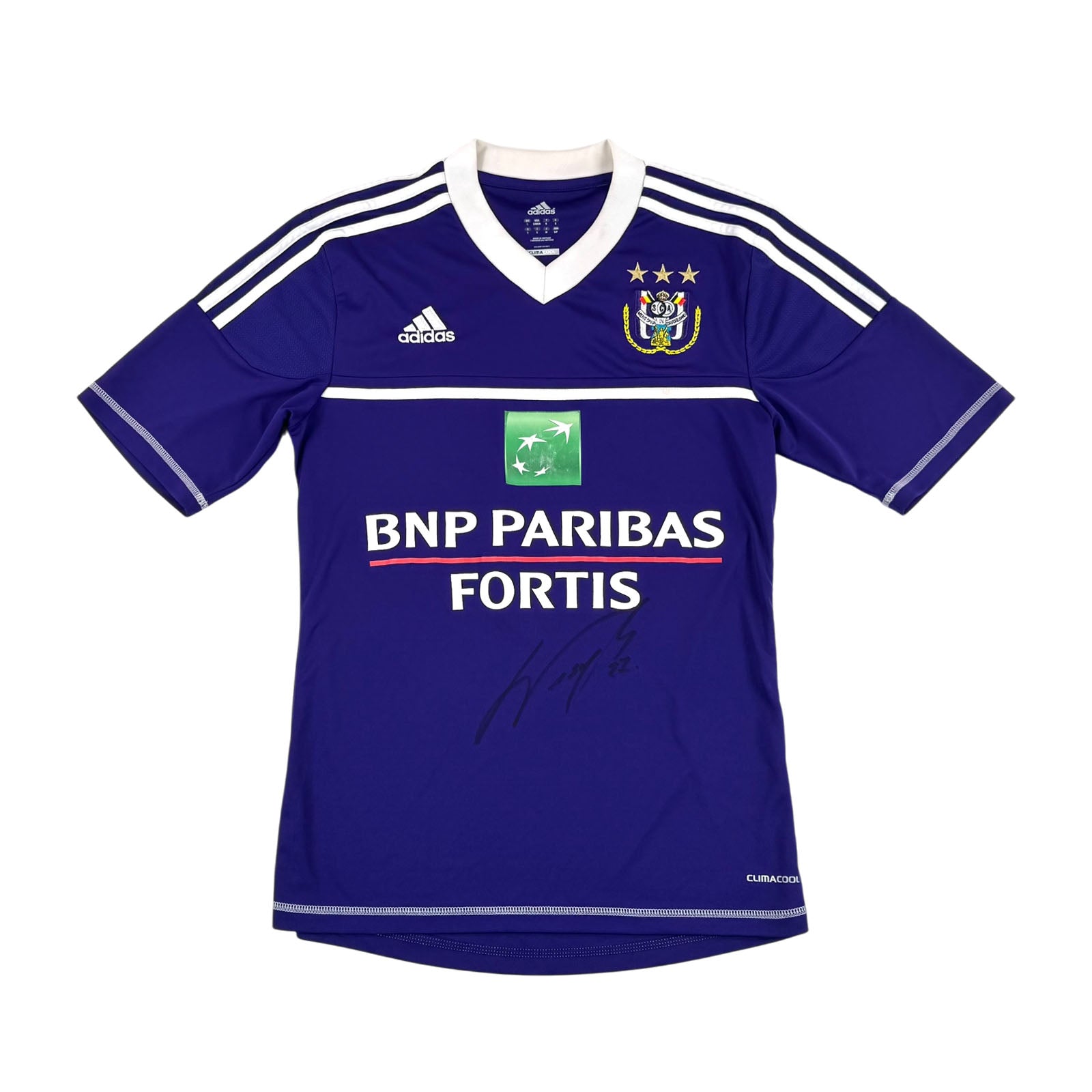 RSC ANDERLECHT 2012/13 HOME SHIRT - SIGNED BY WASILEWSKI