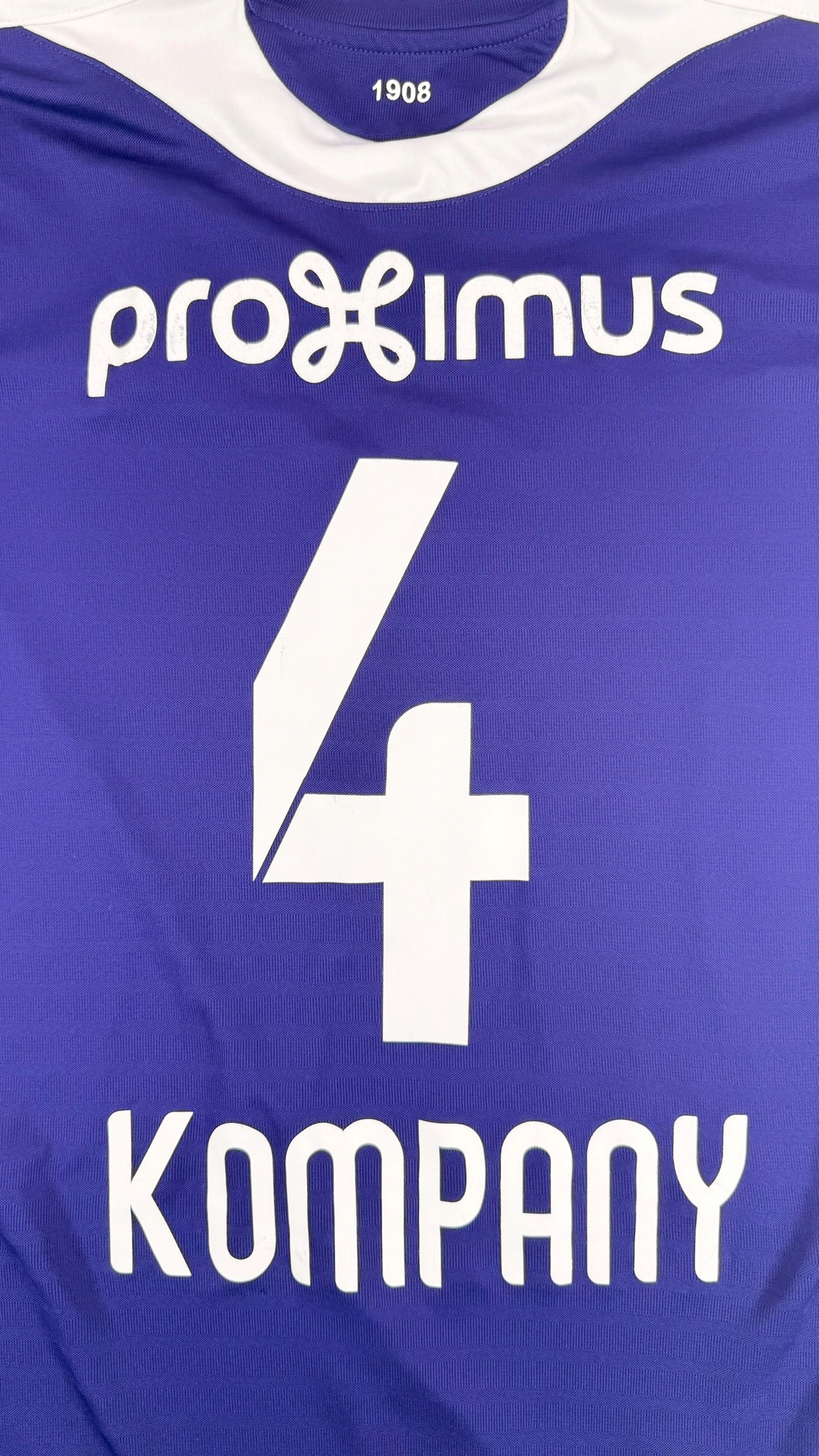 RSC ANDERLECHT 2019/20 HOME SHIRT - #4 KOMPANY (SIZE M)