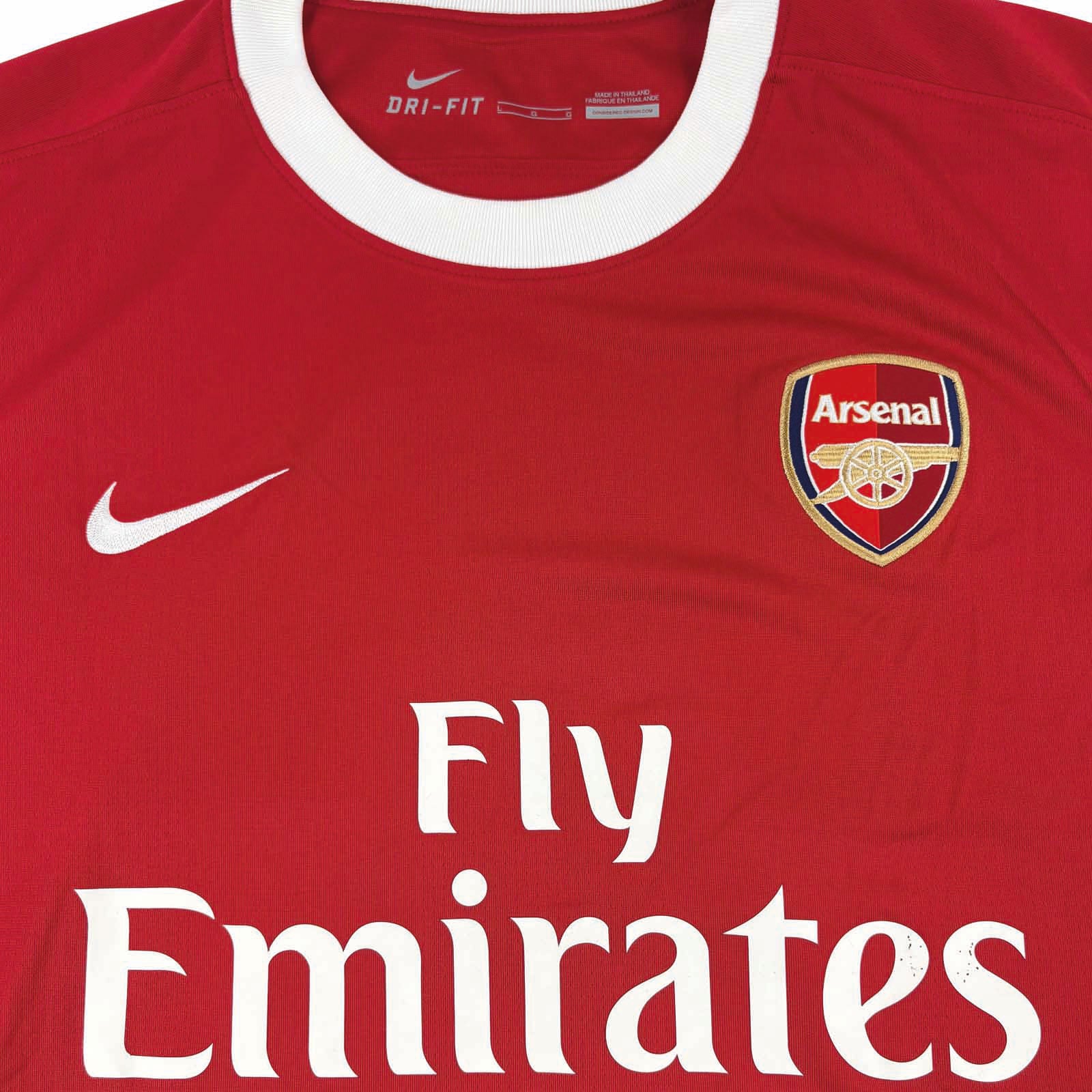 ARSENAL 2010/11 HOME SHIRT - #10 VAN PERSIE (SIZE L)