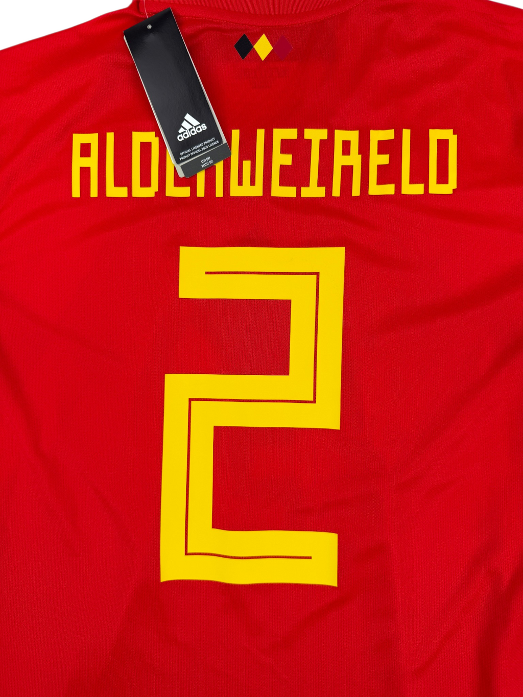 BELGIUM 2018/19 HOME SHIRT - #2 ALDERWEIRELD (SIZE XL) NWT