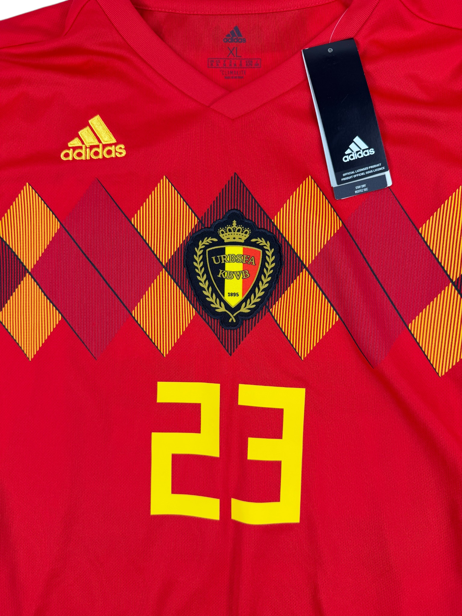 BELGIUM 2018/19 HOME SHIRT #23 DENDONCKER (SIZE XL) NWT