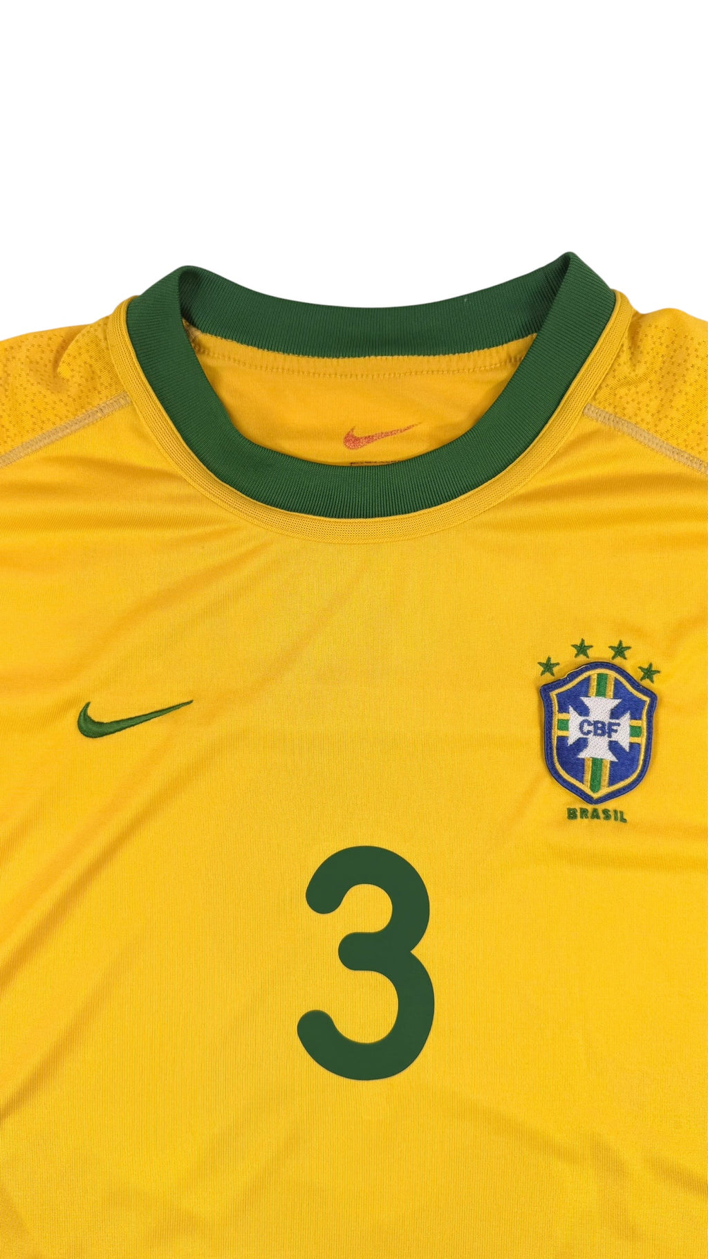 BRAZIL 2000/01 HOME SHIRT - SIGNED #3 ROBERTO CARLOS (SIZE XL)