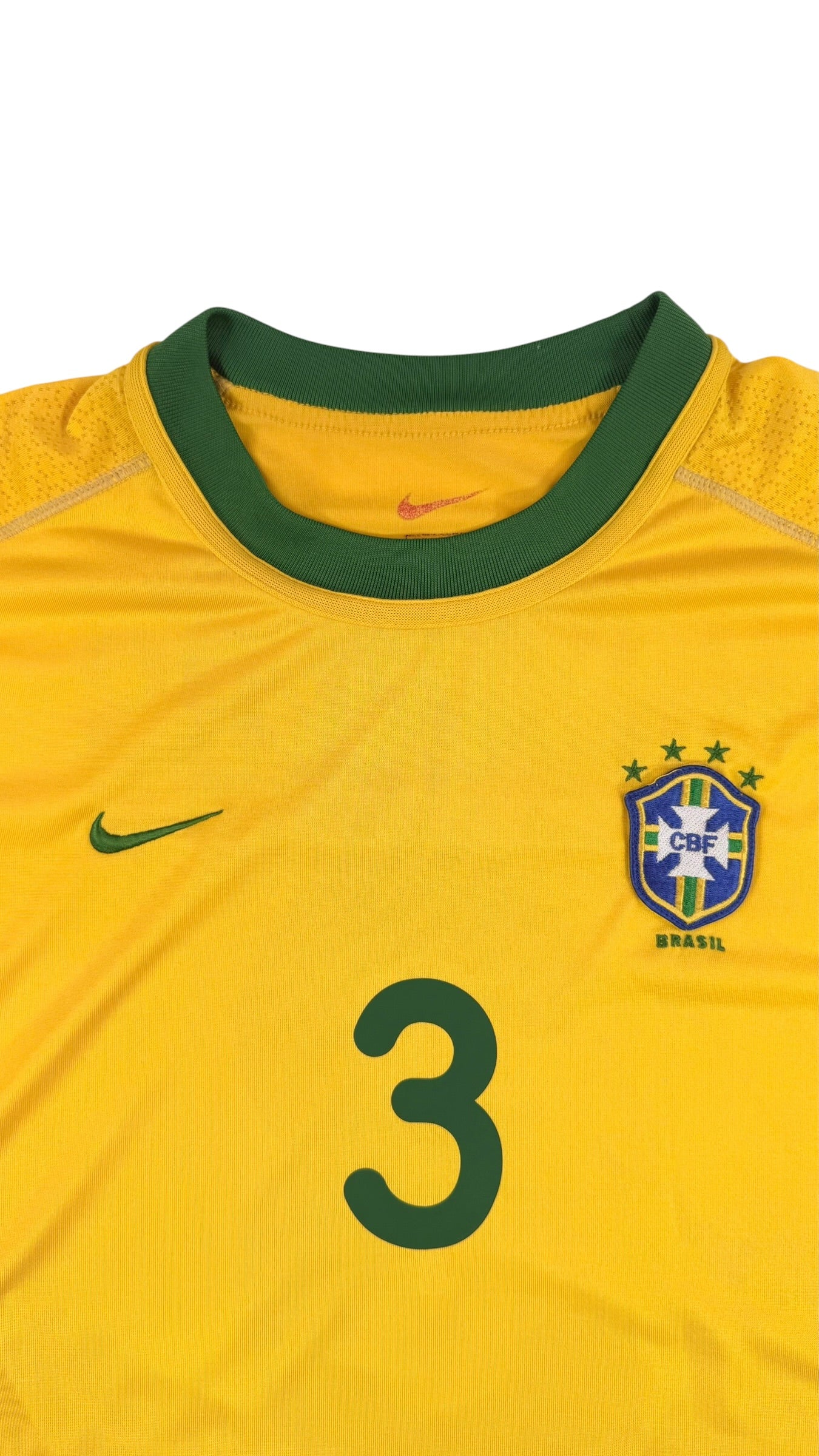 BRAZIL 2000/01 HOME SHIRT - SIGNED #3 ROBERTO CARLOS (SIZE XL)
