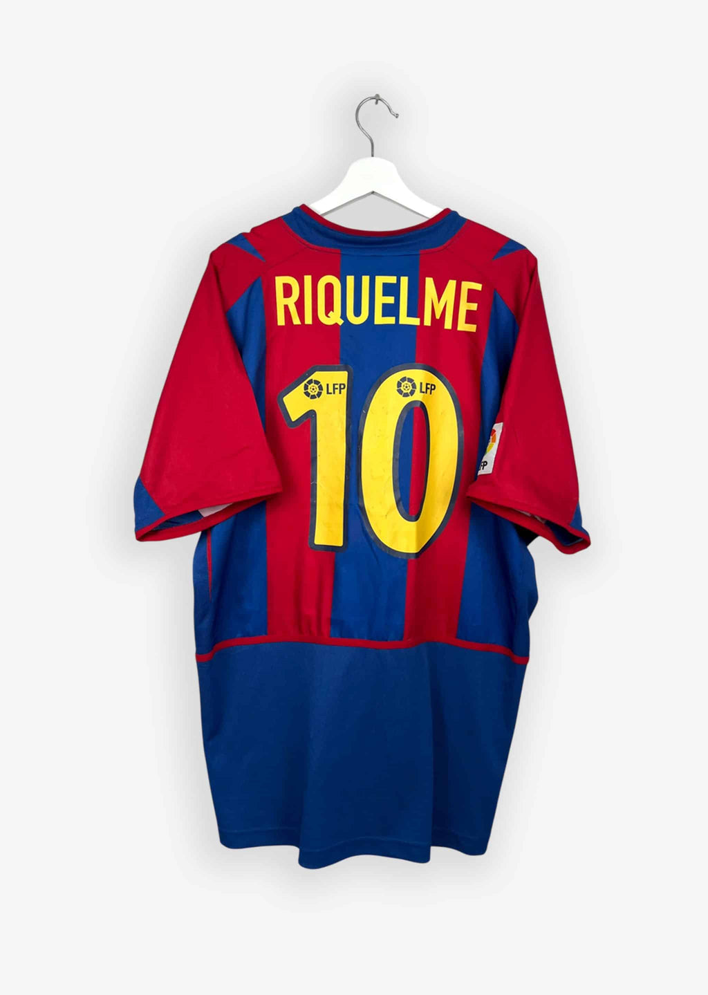 FC BARCELONA 2002/03 HOME SHIRT - #10 RIQUELME (SIZE XL)
