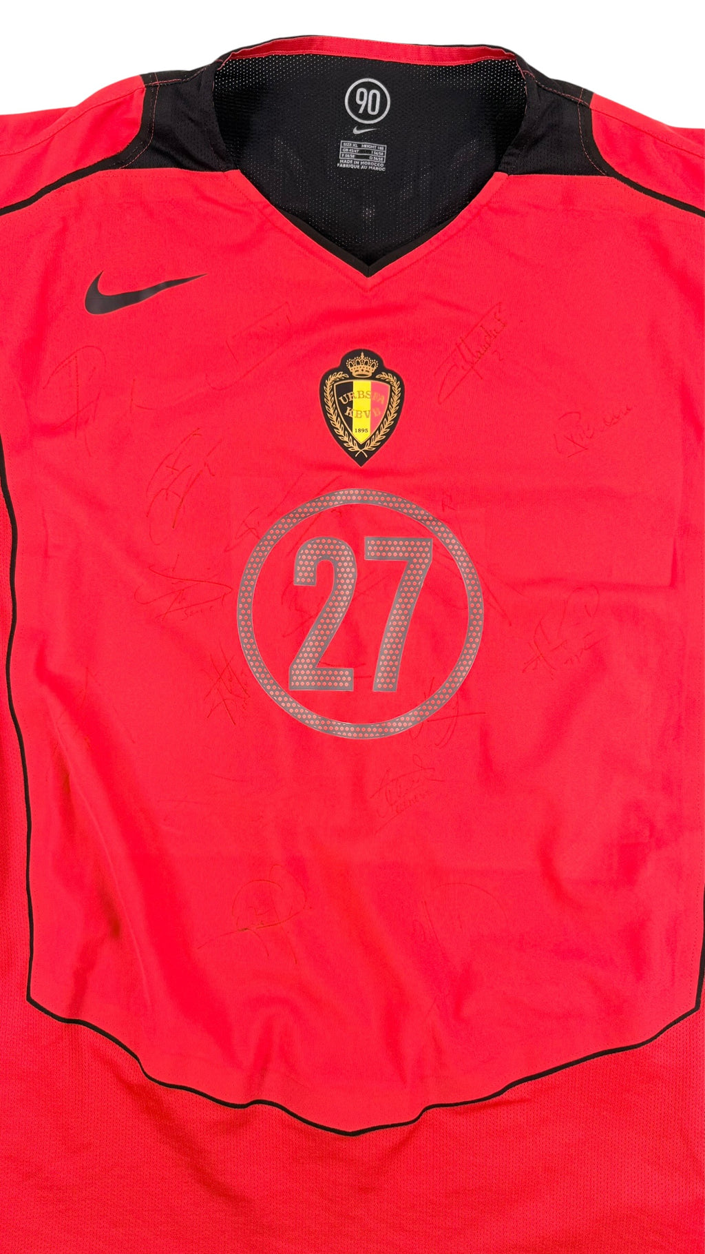 BELGIUM 2004/05 HOME SHIRT - SIGNED #27 KOMPANY (SIZE XL)
