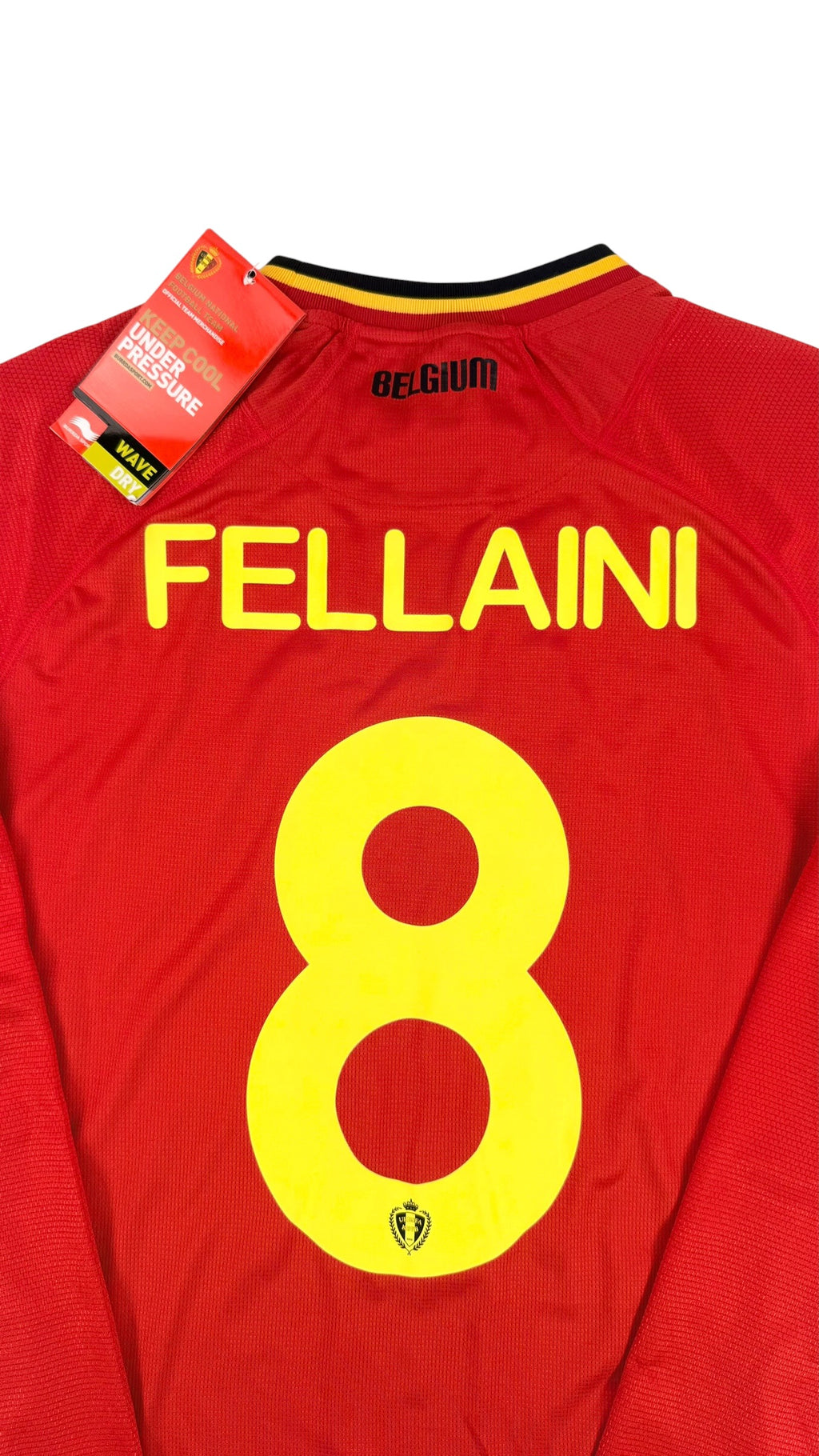 BELGIUM 2014 HOME SHIRT - PLAYER ISSUE #8 FELLAINI (SIZE XL) BNWT