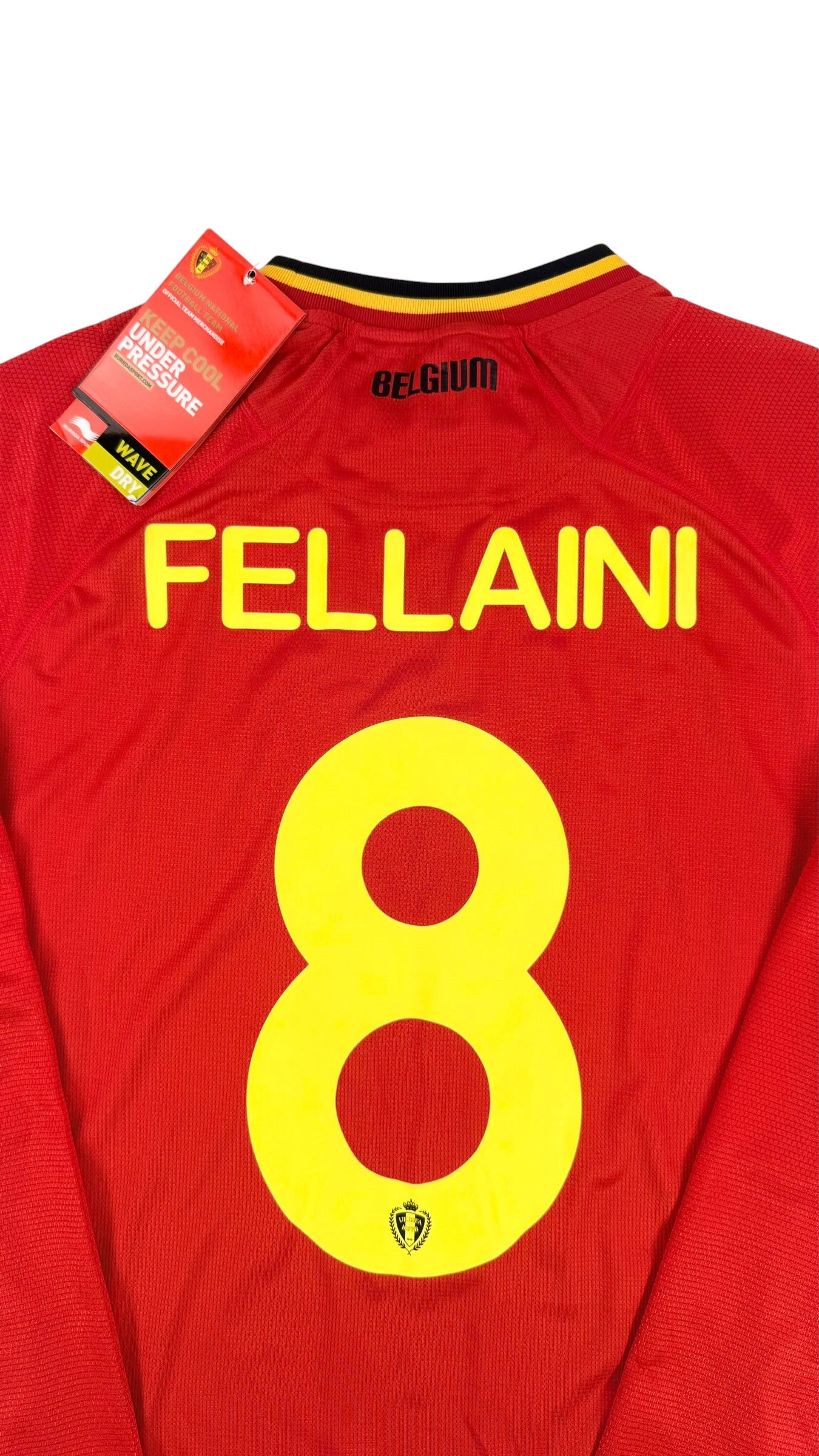 BELGIUM 2014 HOME SHIRT - PLAYER ISSUE #8 FELLAINI (SIZE XL) BNWT