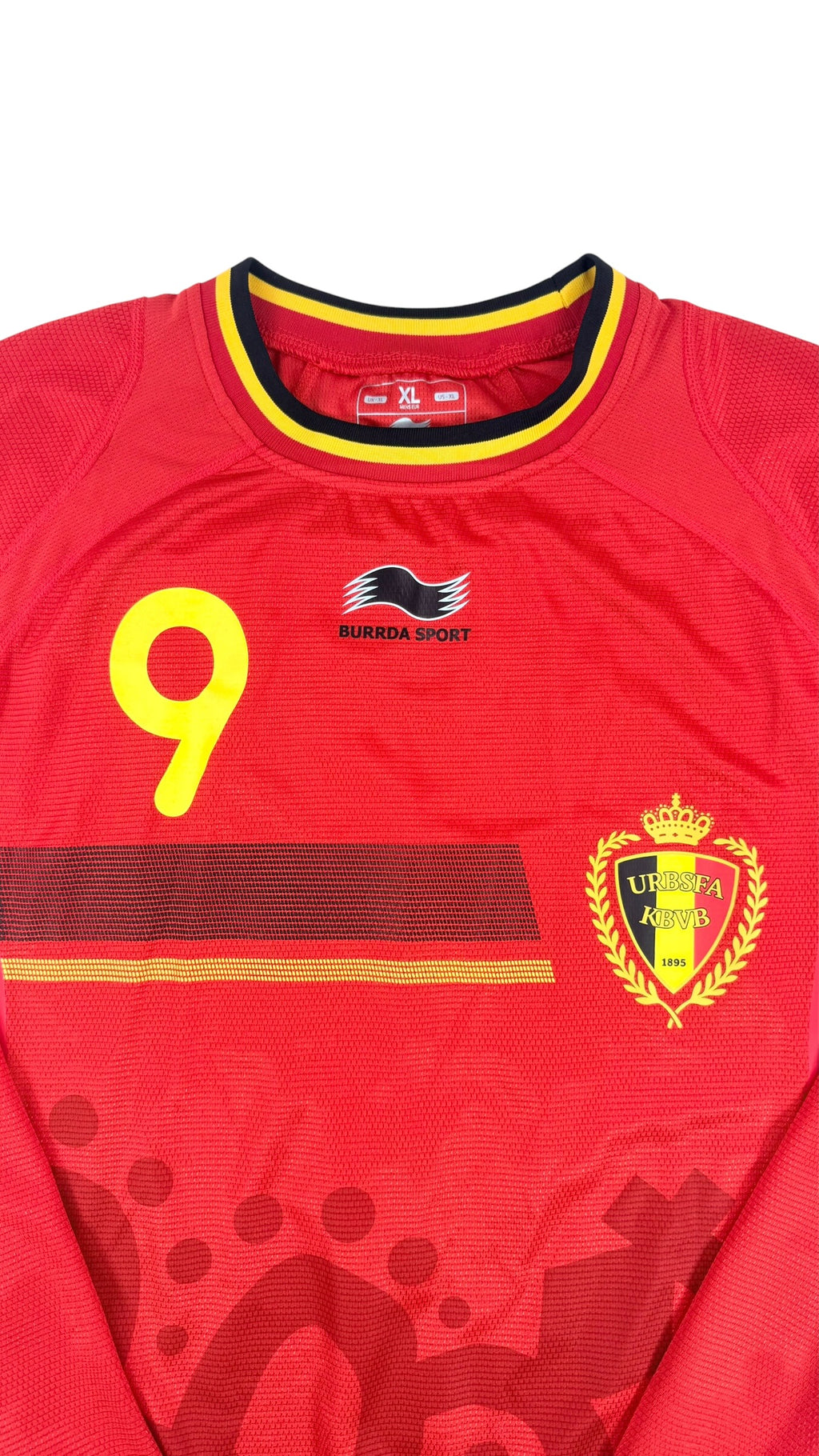 BELGIUM 2014 HOME SHIRT L/S - PLAYER ISSUE #9 LUKAKU (SIZE XL)