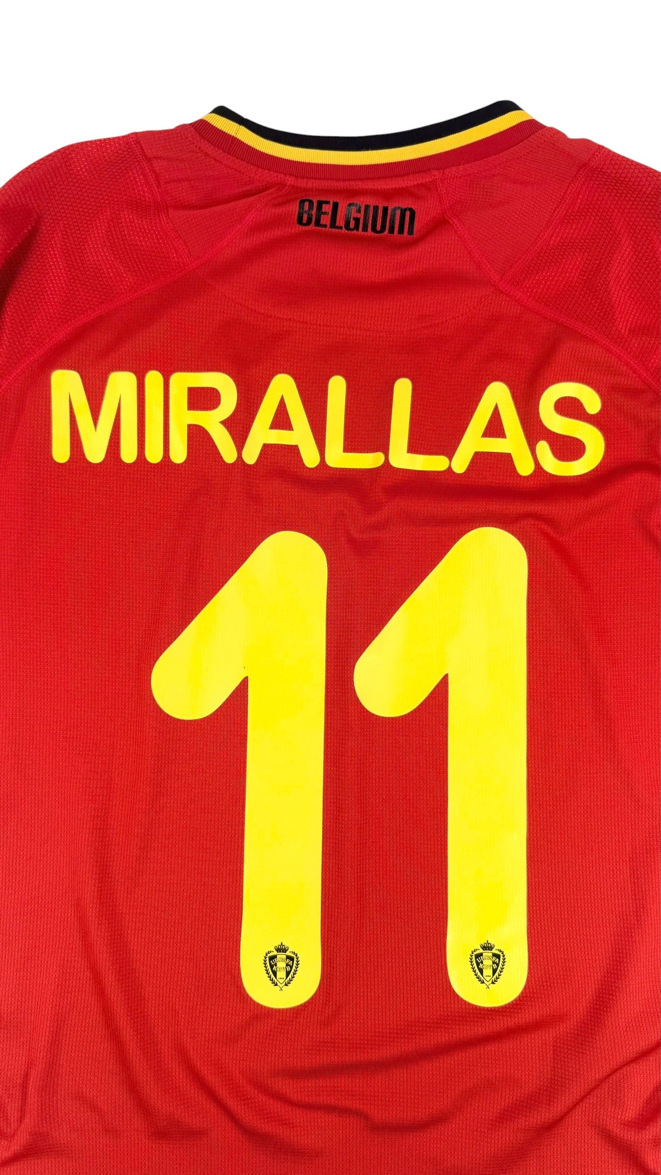 BELGIUM 2014 HOME SHIRT - PLAYER ISSUE #11 MIRALLAS (SIZE XXL)