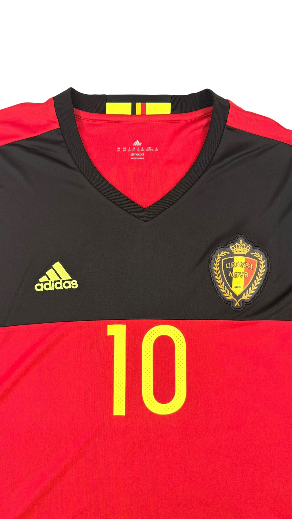 BELGIUM 2016/17 HOME SHIRT - #10 HAZARD (SIZE XXL)