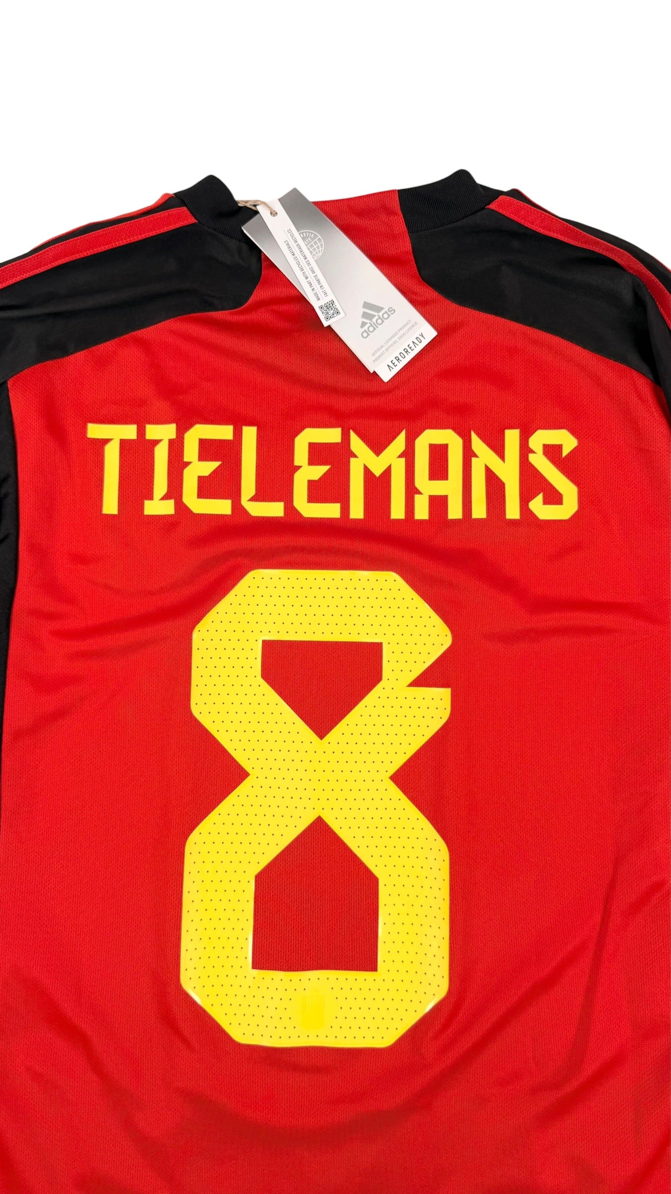 BELGIUM 2022/23 HOME SHIRT - #8 TIELEMANS (SIZE S) NWT