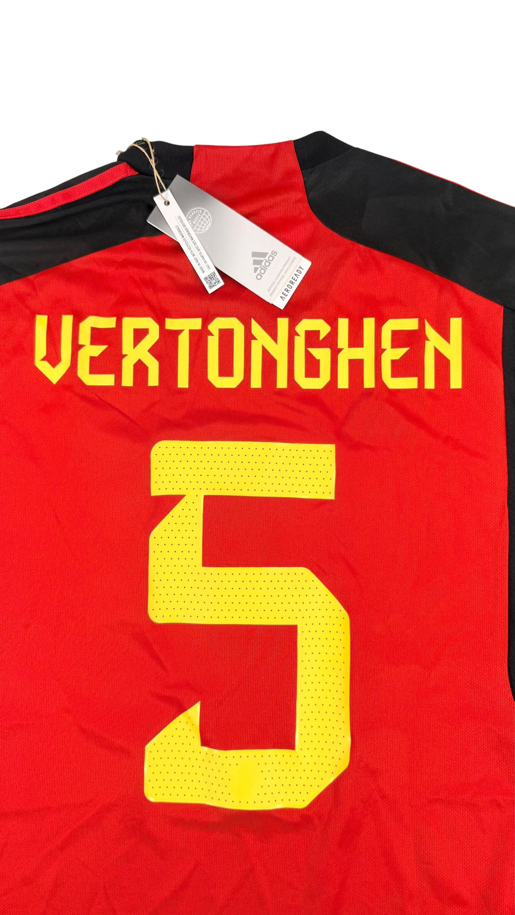 BELGIUM 2022/23 HOME SHIRT - #5 VERTONGHEN (SIZE S) NWT