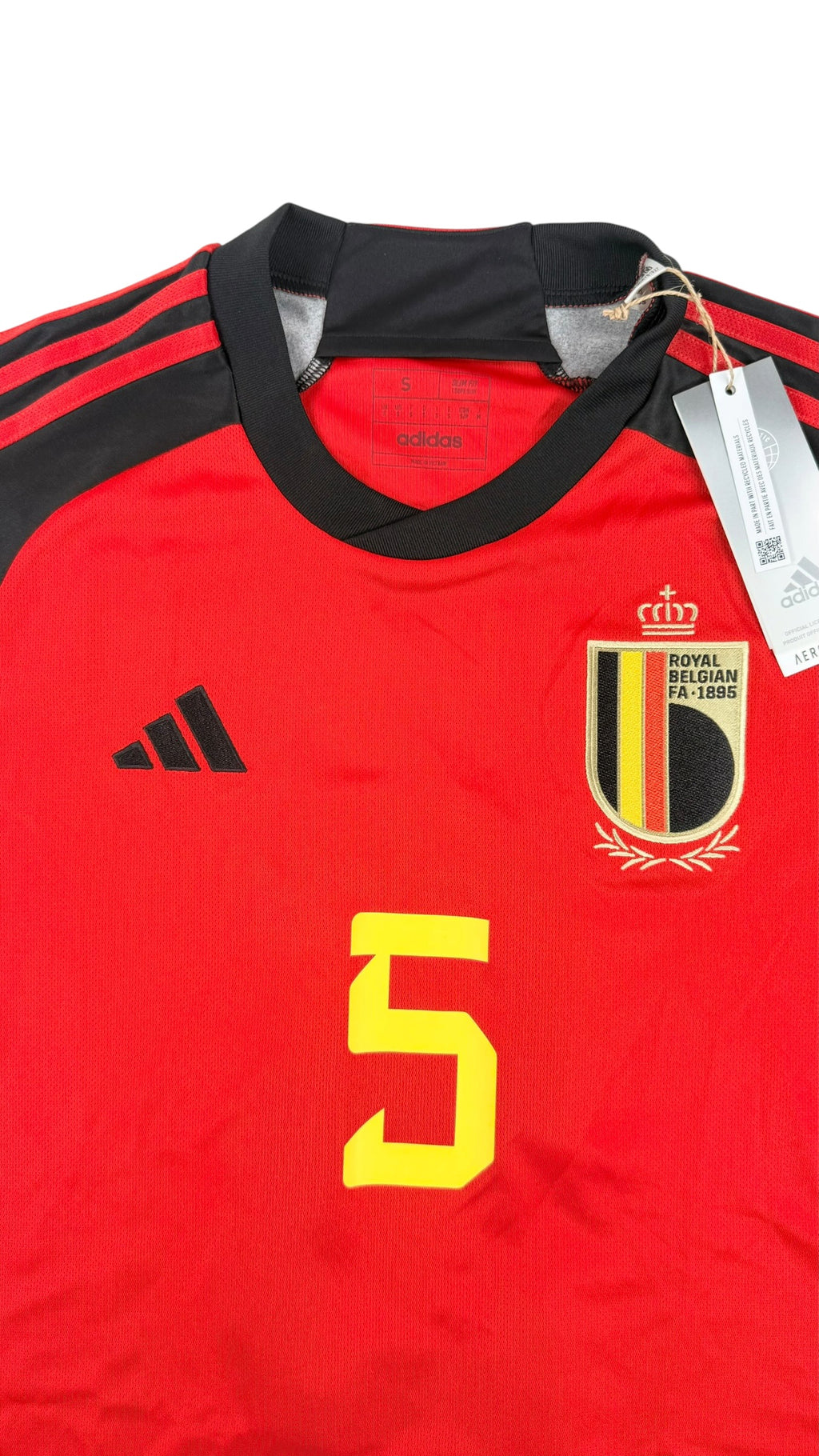BELGIUM 2022/23 HOME SHIRT - #5 VERTONGHEN (SIZE S) NWT