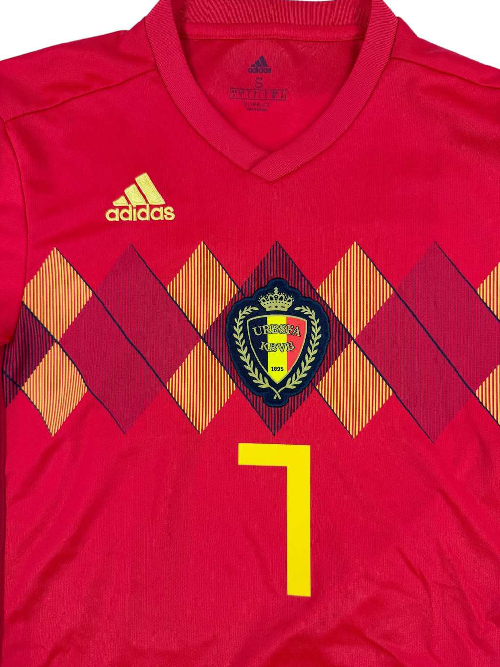 BELGIUM 2018/19 HOME SHIRT #7 DE BRUYNE (SIZE S)