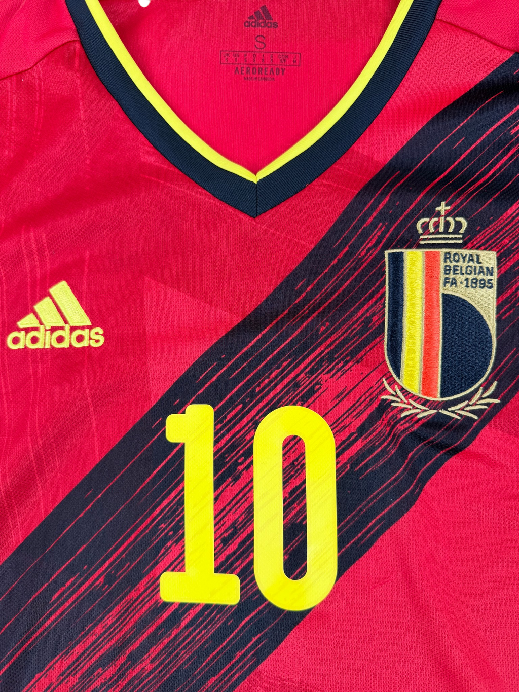 BELGIUM 2020/21 HOME SHIRT - #10 HAZARD (SIZE S)