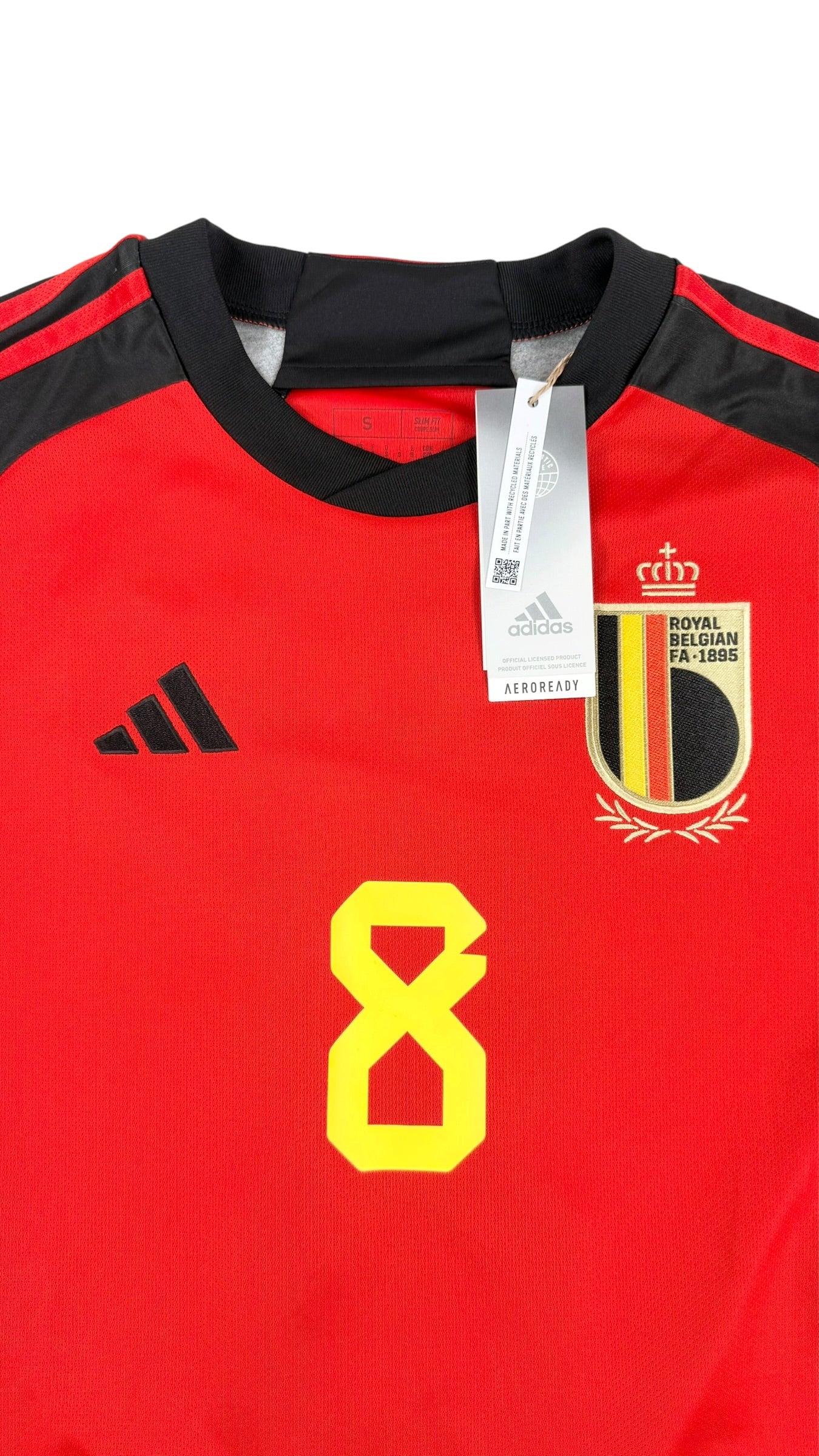 BELGIUM 2022/23 HOME SHIRT - #8 TIELEMANS (SIZE S) NWT