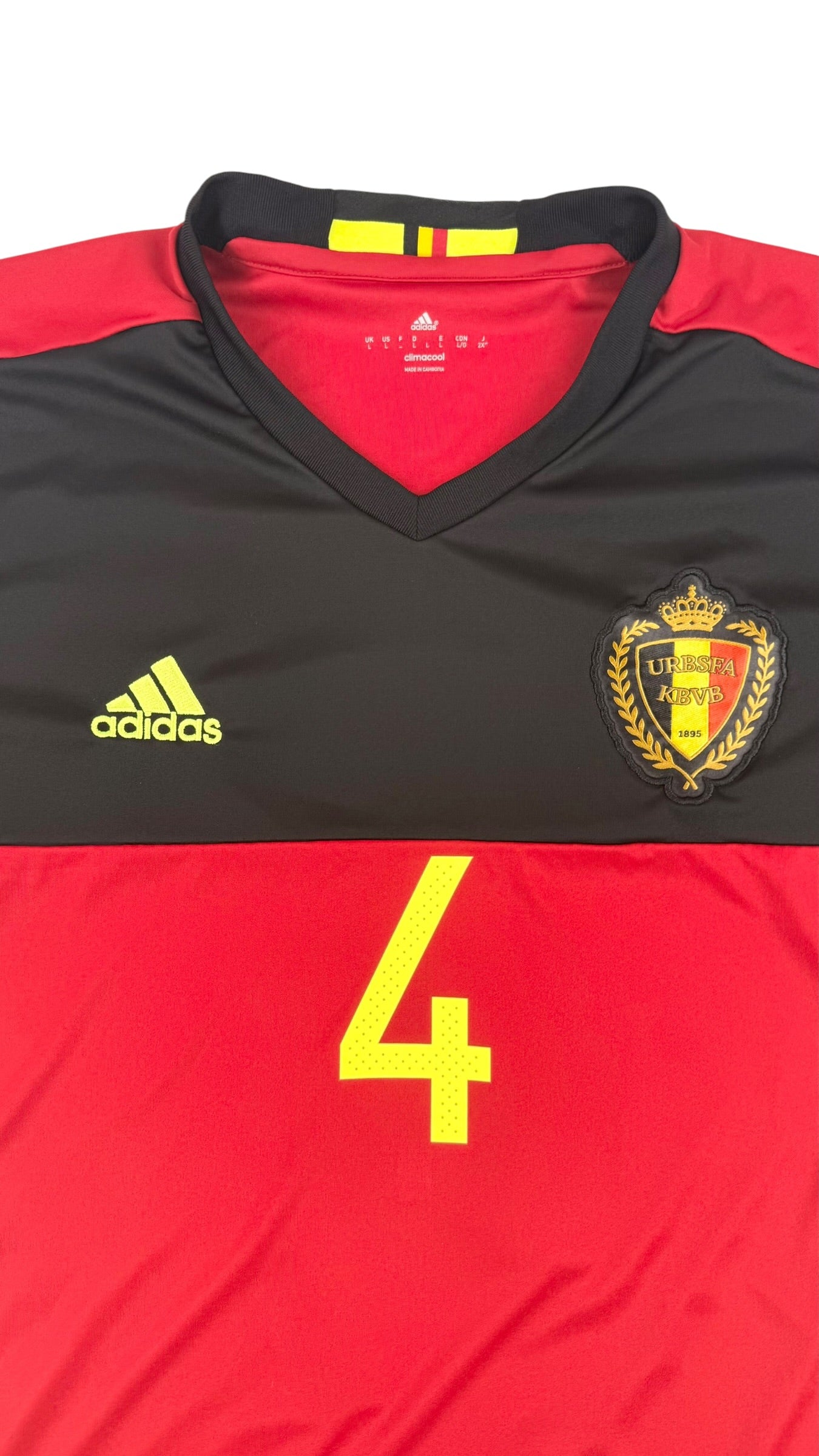 BELGIUM 2016/17 HOME SHIRT - #4 KOMPANY (SIZE L)