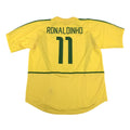 BRAZIL 2002/03 HOME SHIRT - #11 RONALDINHO (SIZE XL)