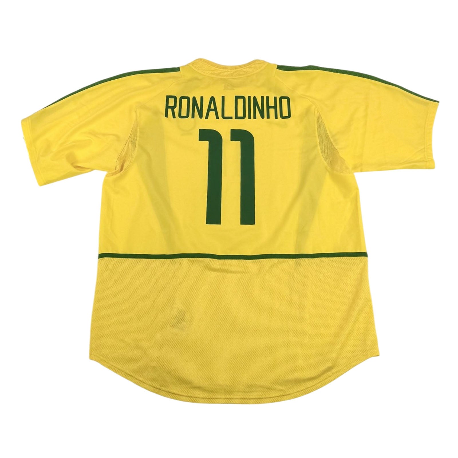 BRAZIL 2002/03 HOME SHIRT - #11 RONALDINHO (SIZE XL)