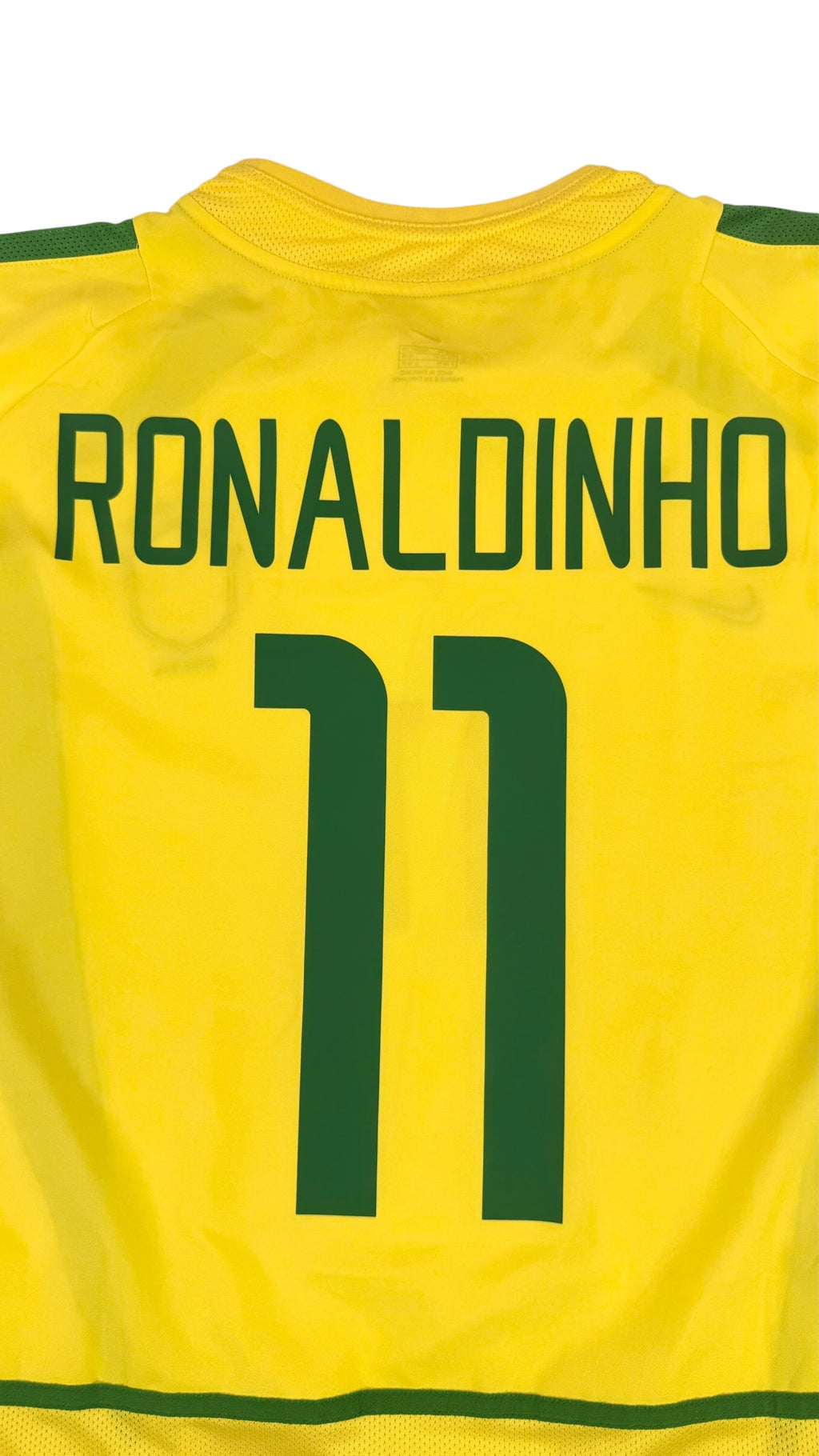 BRAZIL 2002/03 HOME SHIRT - #11 RONALDINHO (SIZE XL)