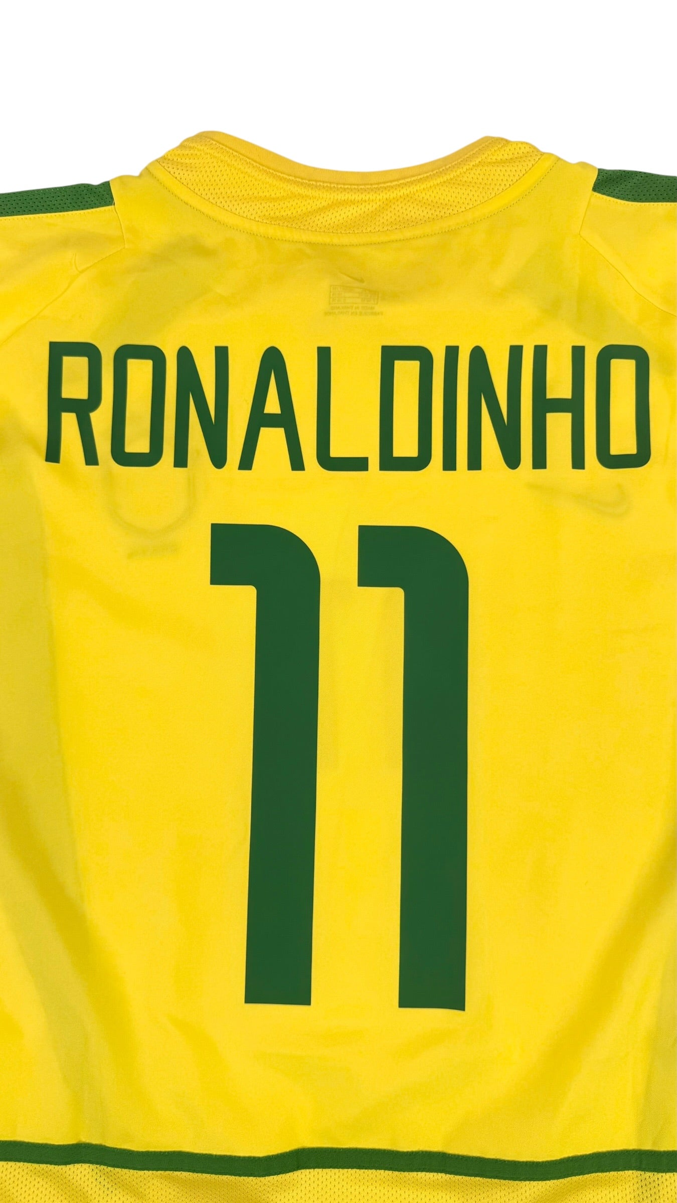BRAZIL 2002/03 HOME SHIRT - #11 RONALDINHO (SIZE XL)