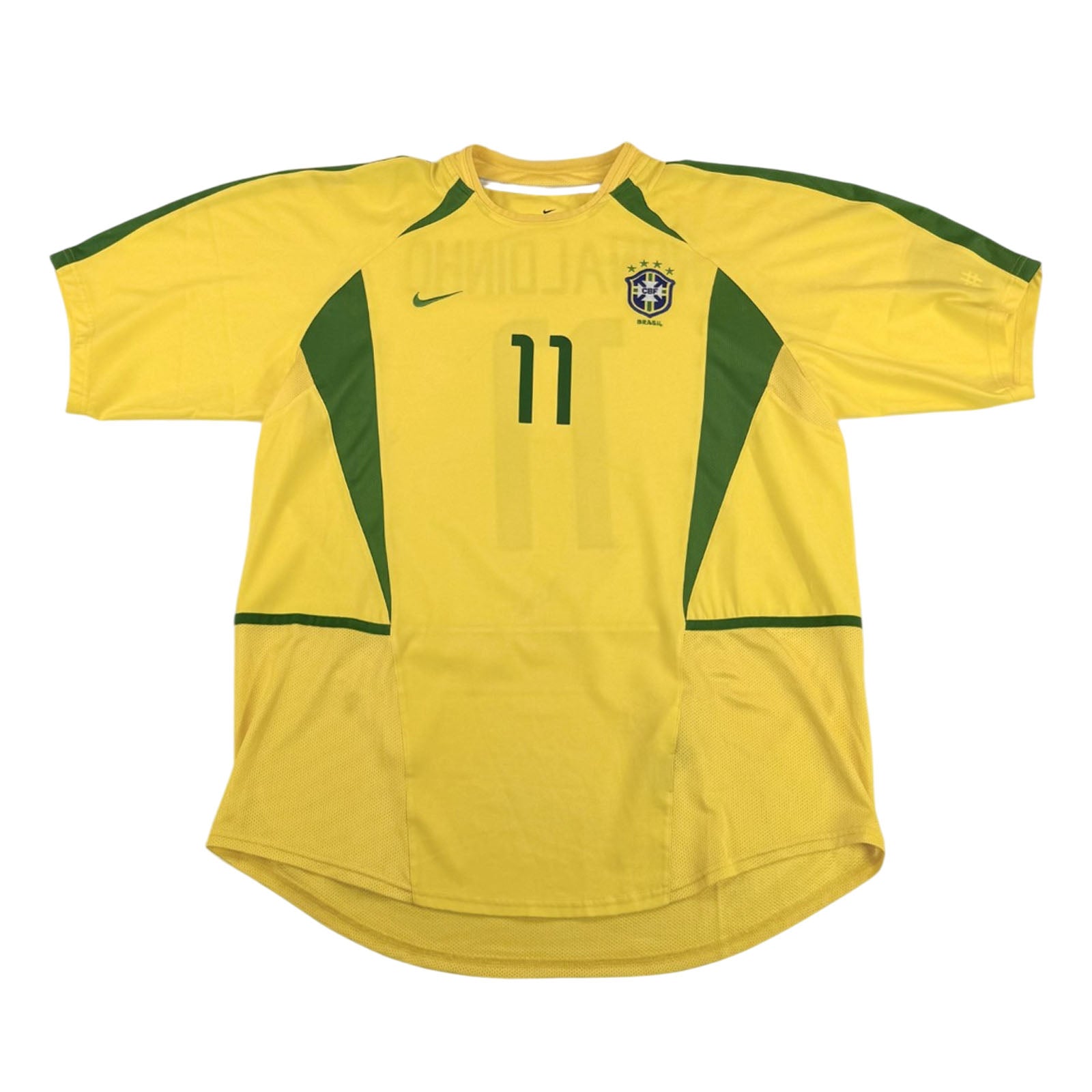 BRAZIL 2002/03 HOME SHIRT - #11 RONALDINHO (SIZE XL)
