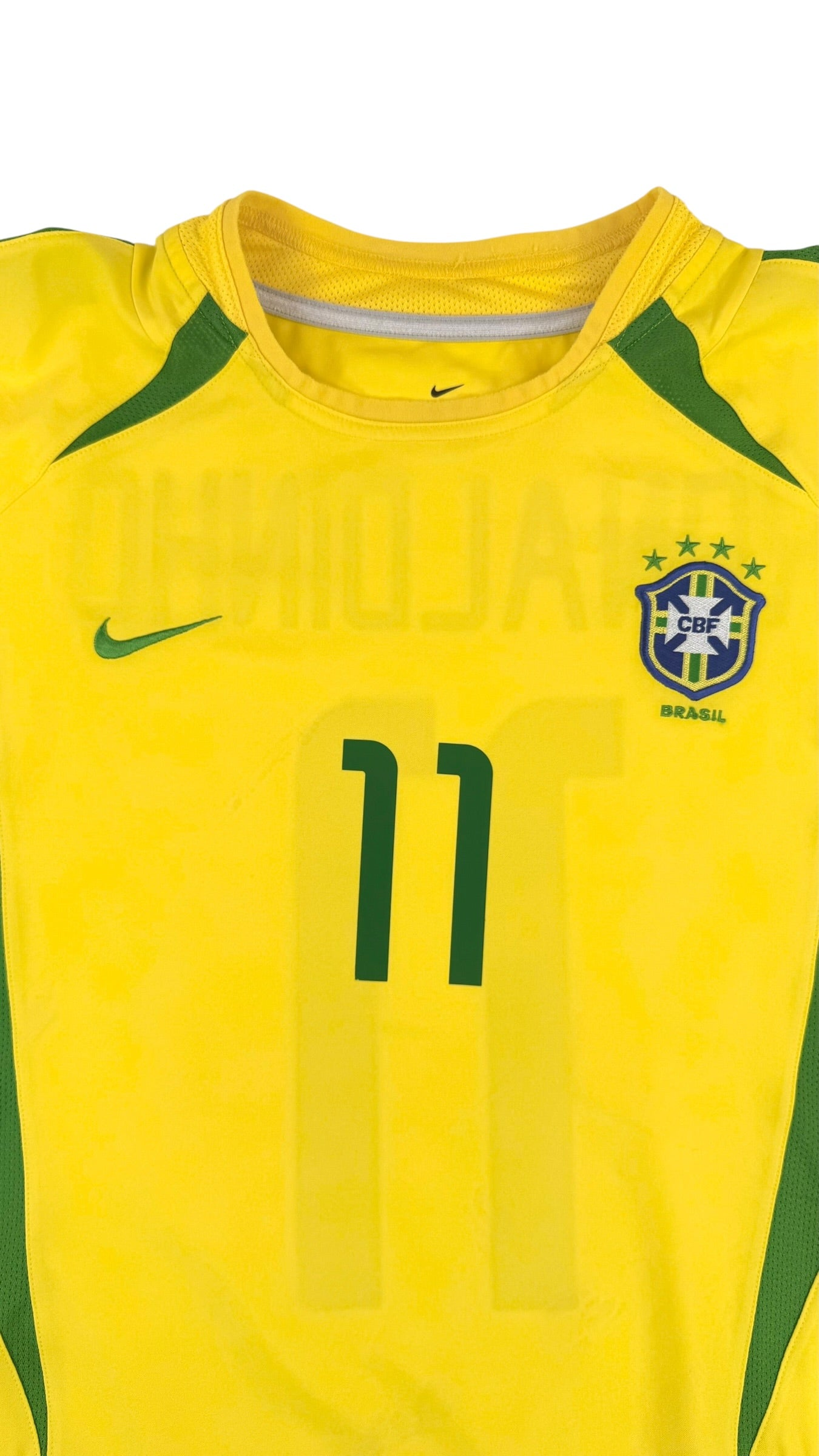 BRAZIL 2002/03 HOME SHIRT - #11 RONALDINHO (SIZE XL)