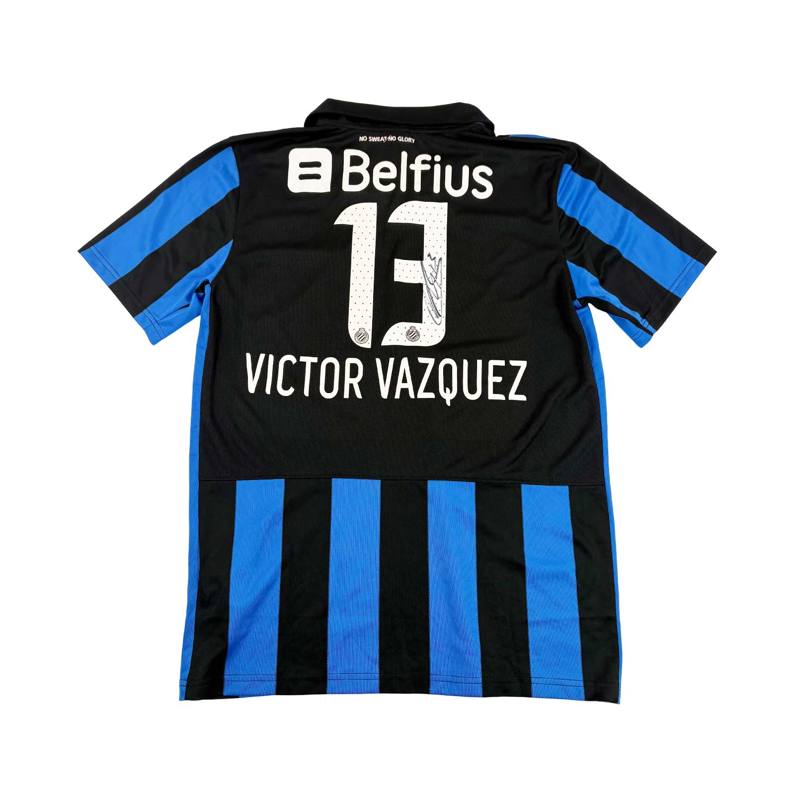CLUB BRUGGE 2013/14 HOME SHIRT - SIGNED #13 VICTOR VAZQUEZ