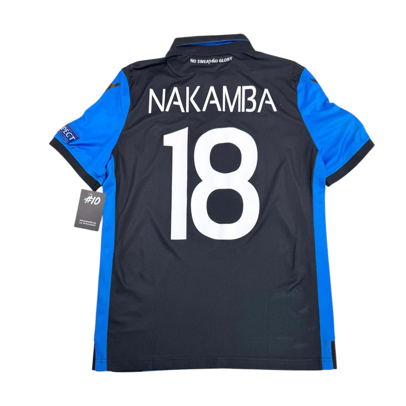 CLUB BRUGGE 2018/19 HOME SHIRT - MATCHWORN/ISSUED EUROPE LEAGUE #18 NAKAMBA