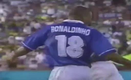 BRAZIL 1996 AWAY SHIRT - #18 RONALDO (SIZE XL)
