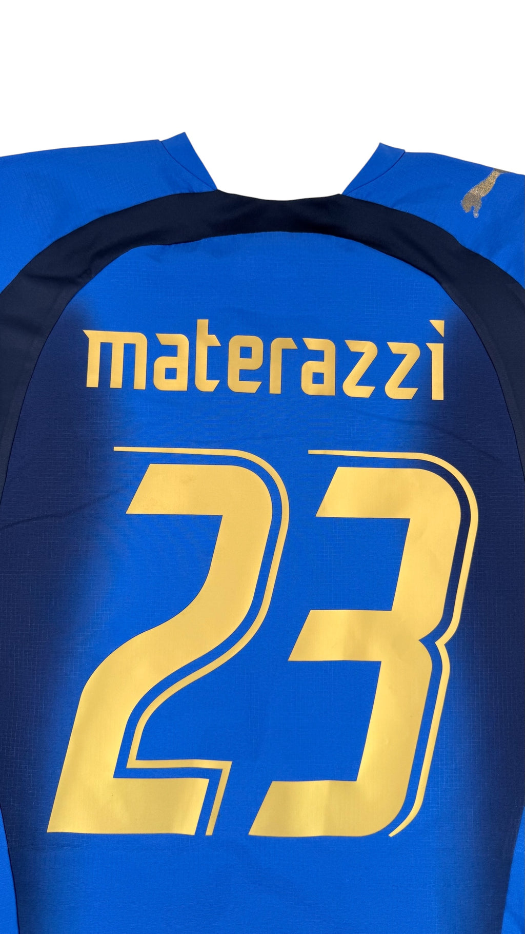 England 2006 2007 Home Shirt Materazzi Backdetail
