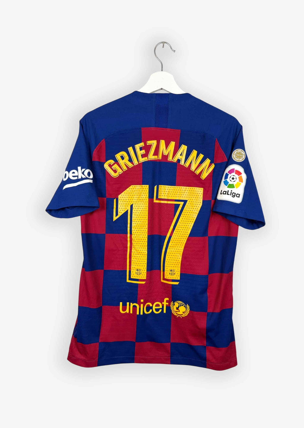 FC BARCELONA 2019/20 HOME SHIRT - PLAYER ISSUE #17 GRIEZMANN (SIZE M)