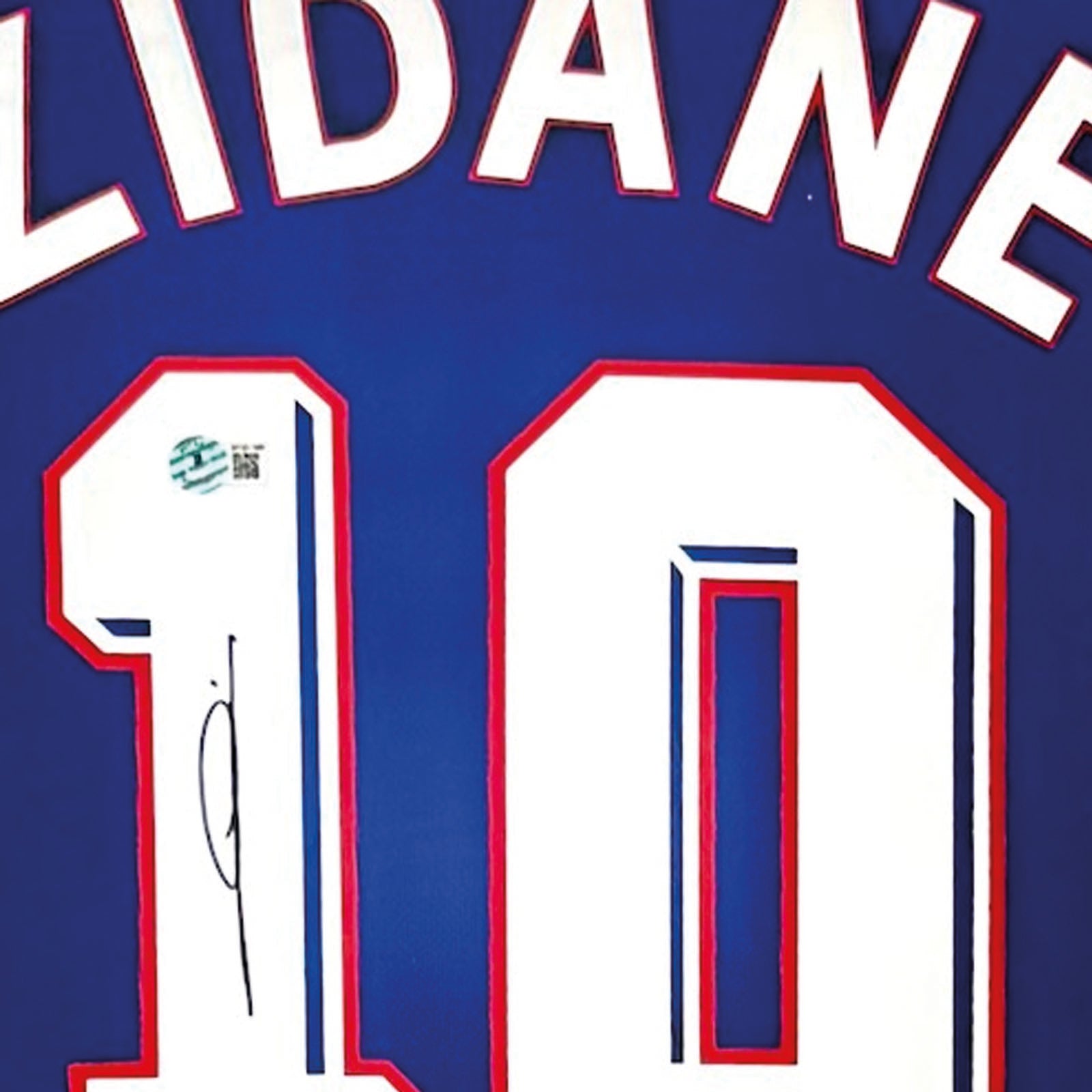 FRANCE 1998 HOME SHIRT - #10 ZIDANE SIGNED & FRAMED BECKETT COA INCL. 

