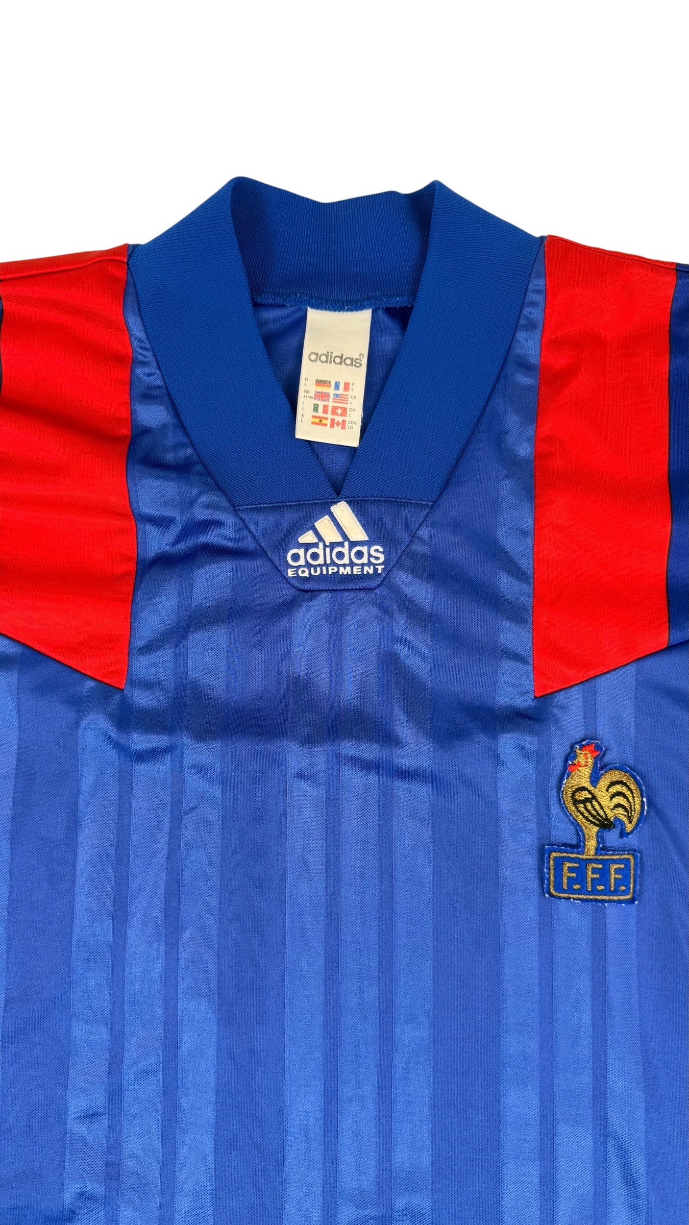 France Home Football Shirt 1992 1993 Front Detail