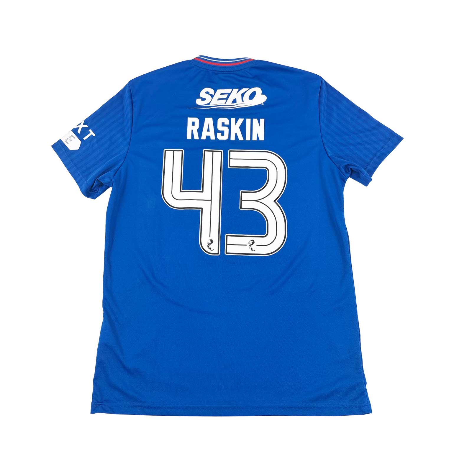 GLASGOW RANGERS 2023/24 HOME SHIRT - #43 RASKIN
