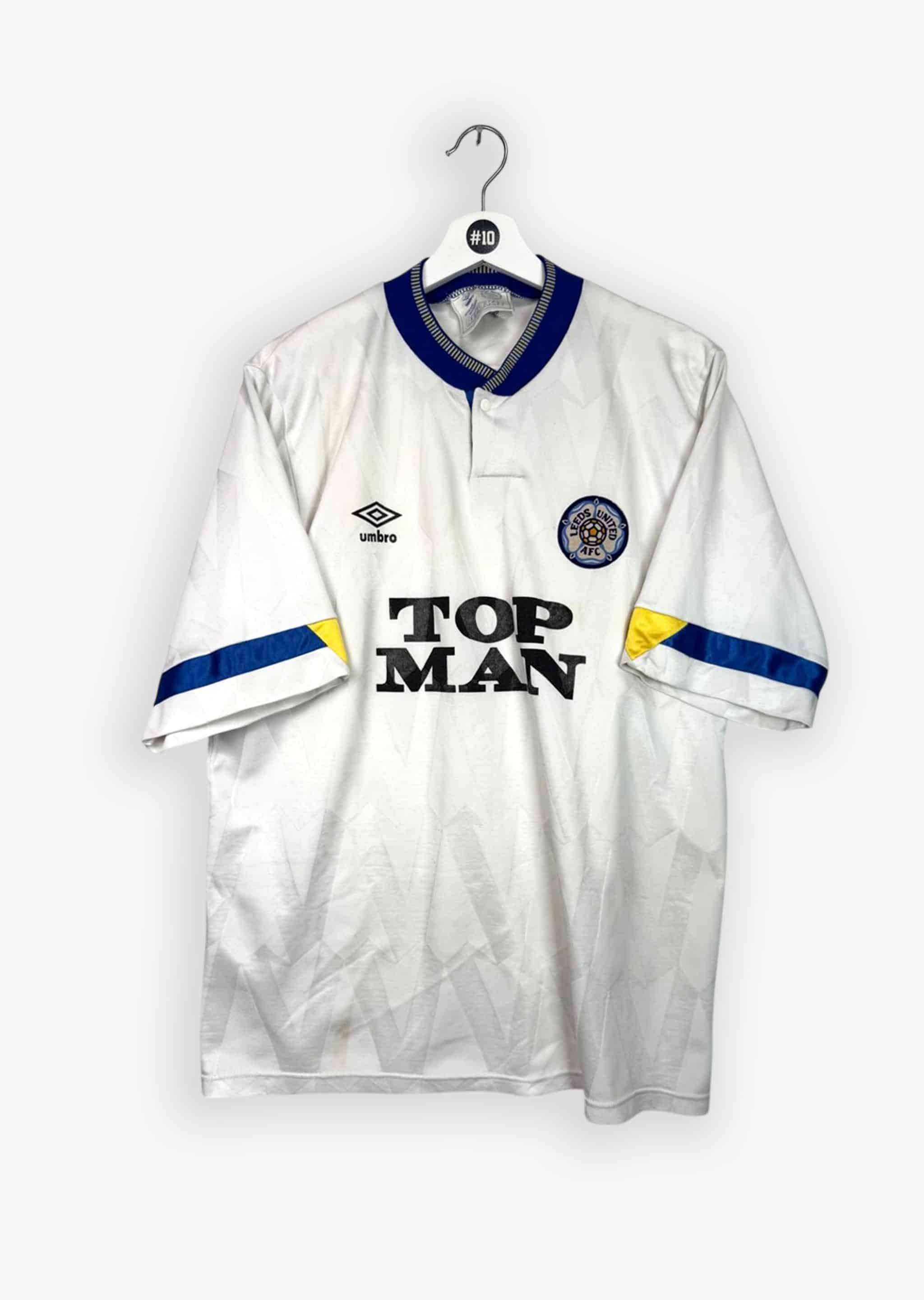 LEEDS UNITED 1990/91 HOME SHIRT (SIZE L)
