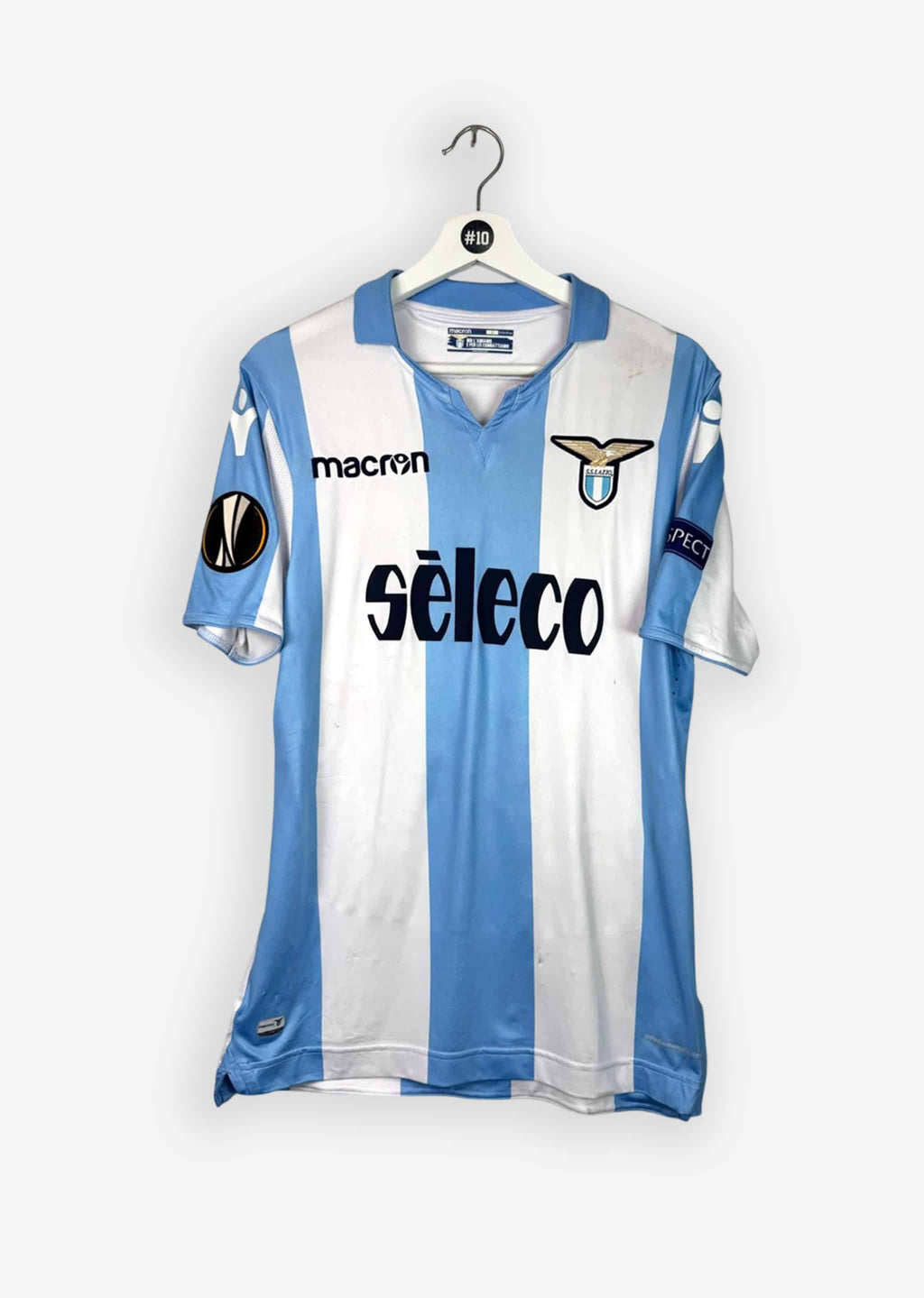 LAZIO ROMA 2017/18 AWAY SHIRT - MATCHWORN/ISSUED UEFA CUP VS ZULTE WAREGEM #17 IMMOBILE (SIZE M)