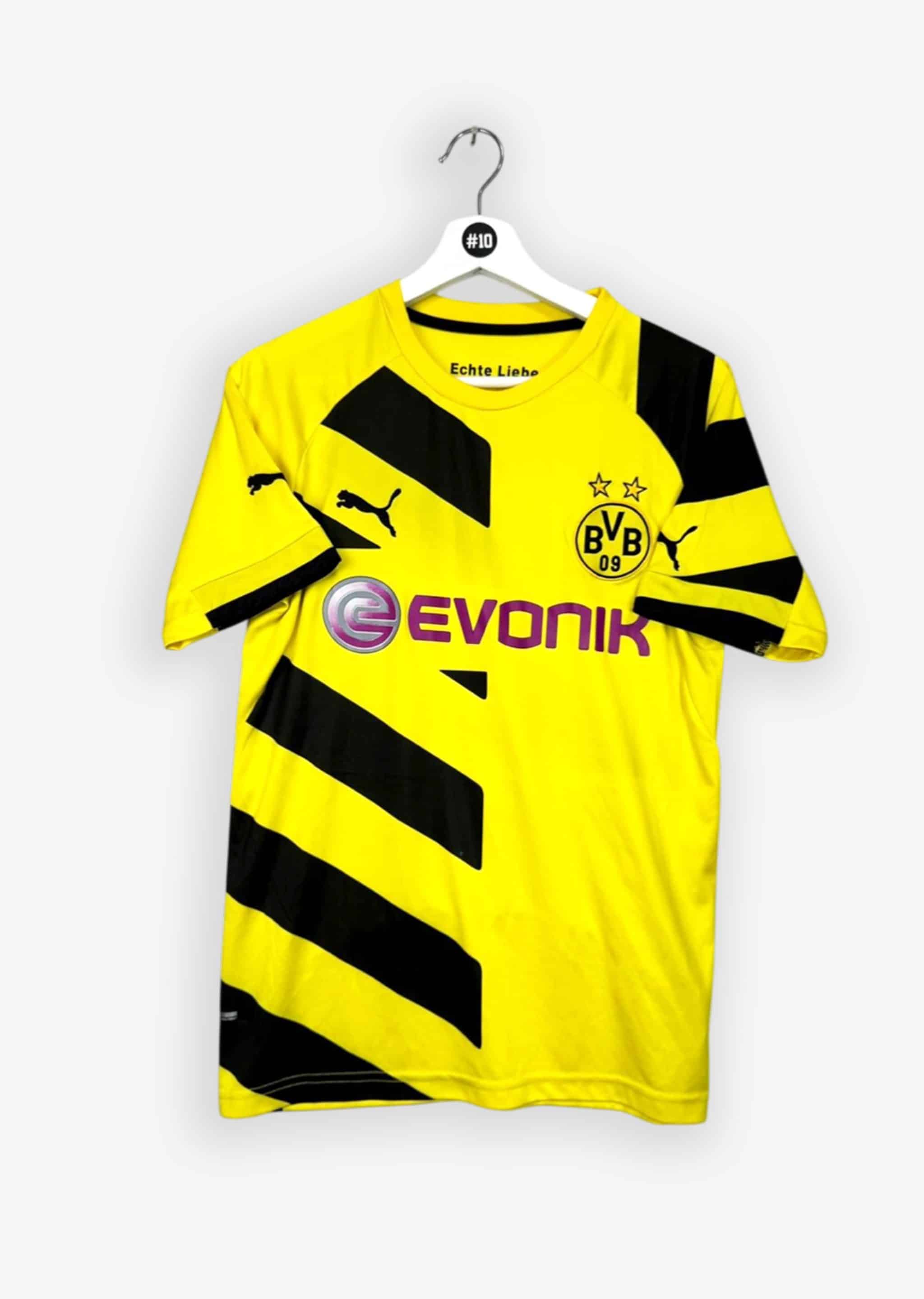 BORUSSIA DORTMUND 2014/15 HOME SHIRT - #17 AUBAMEYANG (SIZE S)