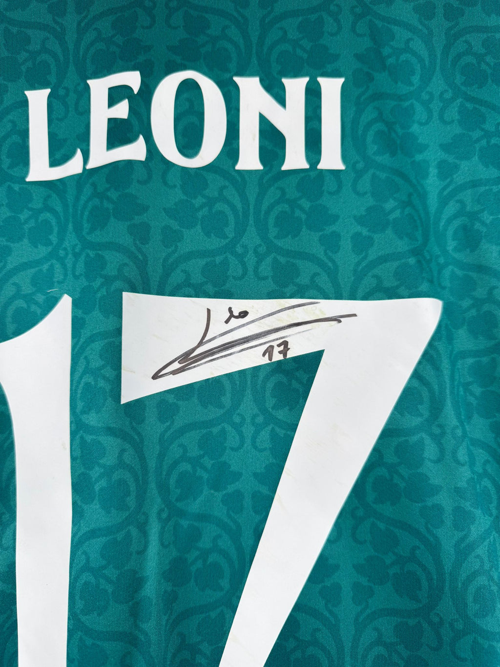RSC ANDERLECHT 2024/25 THIRD SHIRT - MATCHWORN EUROPE LEAGUE AND SIGNED #17 LEONI (SIZE M), COA INCL.