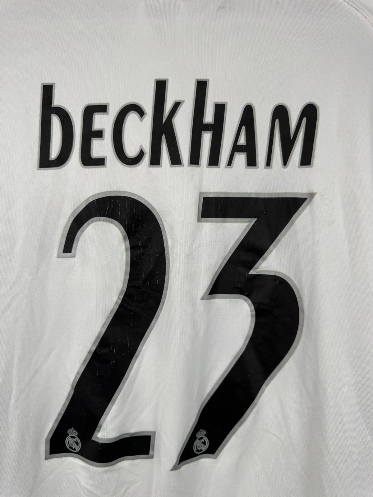 REAL MADRID 2005/06 HOME SHIRT - #23 BECKHAM (SIZE XL)