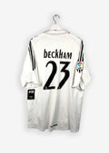 REAL MADRID 2005/06 HOME SHIRT - #23 BECKHAM (SIZE XL)
