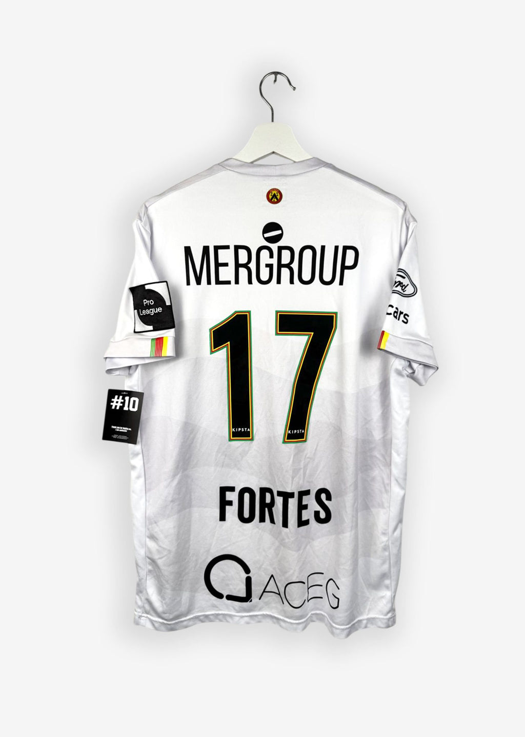KV OOSTENDE 2021/22 ANNIVERSARY SHIRT - MATCHWORN/ISSUED #17 FORTES (SIZE XL)