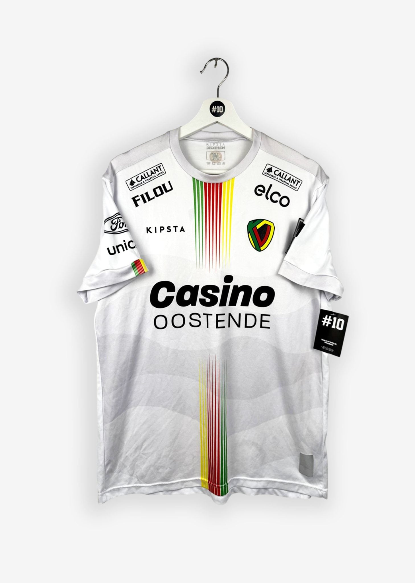 KV OOSTENDE 2021/22 ANNIVERSARY SHIRT - MATCHWORN/ISSUED #17 FORTES (SIZE XL)