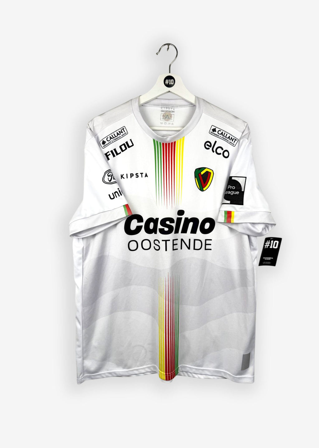 KV OOSTENDE 2021/22 ANNIVERSARY SHIRT - MATCHWORN/ISSUED #15 JÄKEL (SIZE XXL)